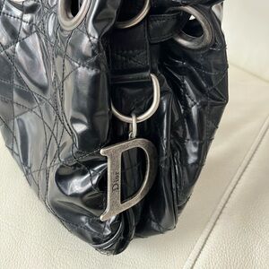 Dior black shoulder bag laquer